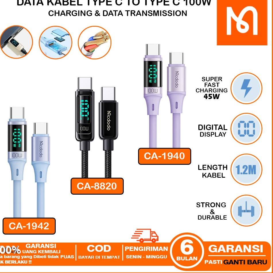 AO.29Ja23т ◦ MCDODO Kabel Data PD Type C To Type C FAST Charging Digital Display Max 5A/100w CA-8820