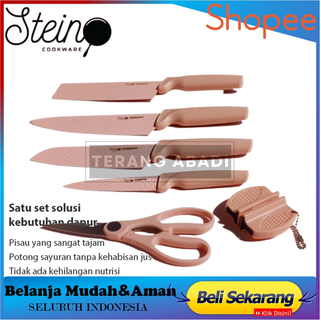 Pisau Set Steincookware Diamond Knives Set 6 In 1 Pisau Andin Pisau Dapur Piisau Anti Karat Super Ta