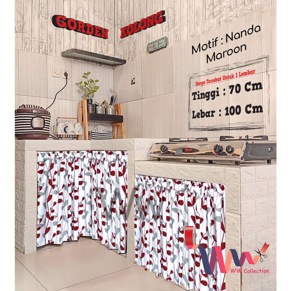 Gorden Kolong Meja Dapur Minimalis  Gratis Tali Gorden