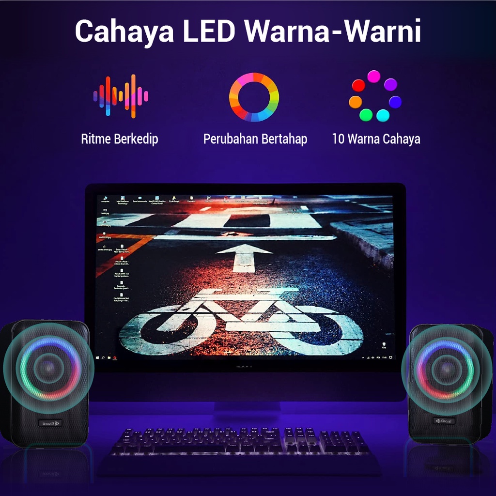 Speaker KISONLI X20 Laptop / PC / Gaming Super Bass Kisonli Portable RGB Lighting Garansi 1 Tahun - ACS