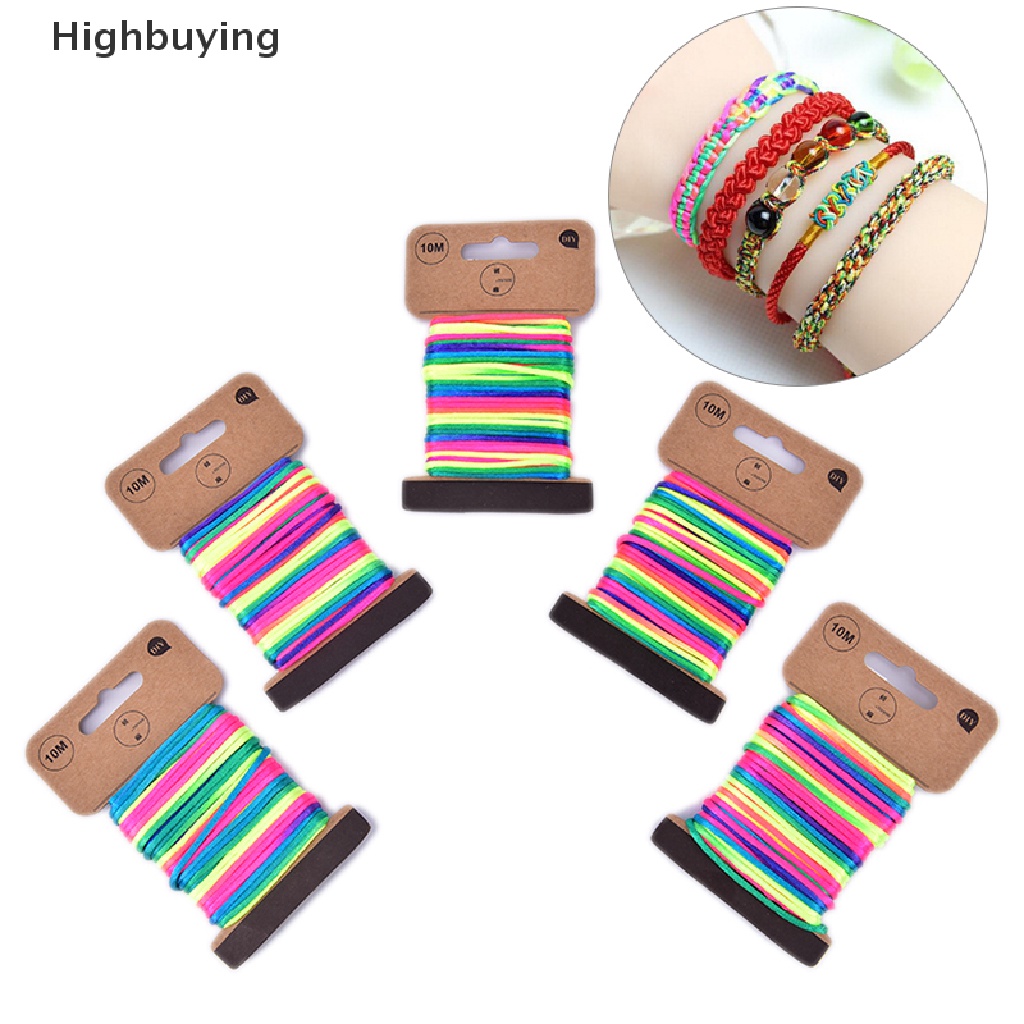 Hbid 10M 2.5mm Multicolor Thread Cord Braided Bracelet String Knitg Benang Tali Glory