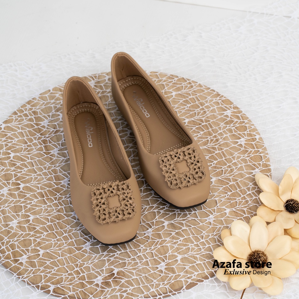 Walcoo Sepatu Flatshoes Wanita Import BEANINO