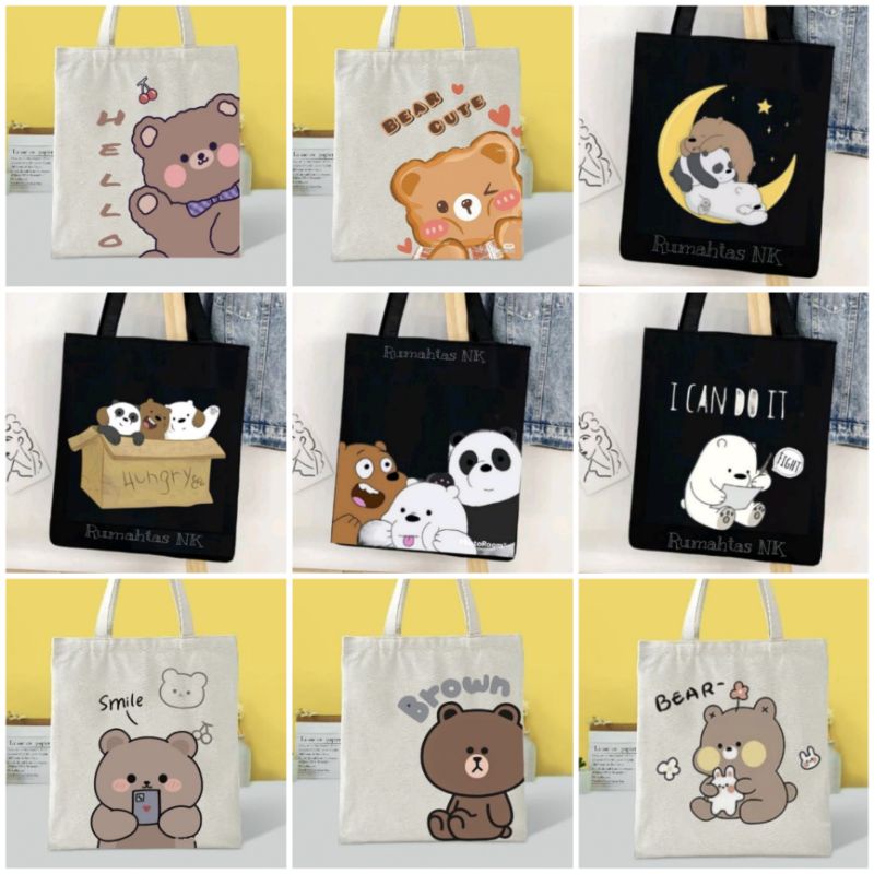 Tas Tote Panda & Friend 37 x 29
