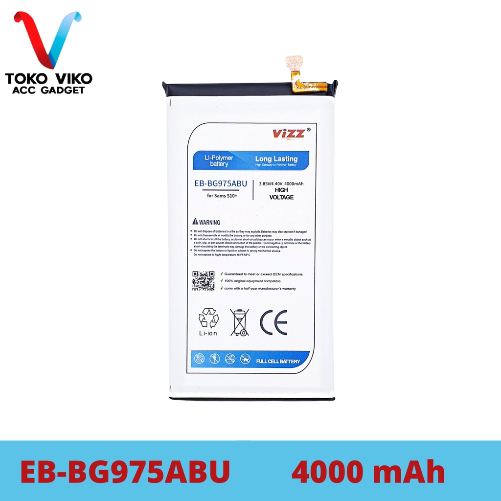 Vizz Samsung EB-BG975ABU S10+ / S10 Plus Baterai Batre Original