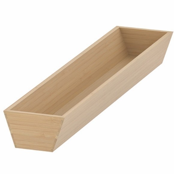 Merk KEA Kotak Bambu Penyimpanan Sendok & Garpu Laci Dapur 10x50cm