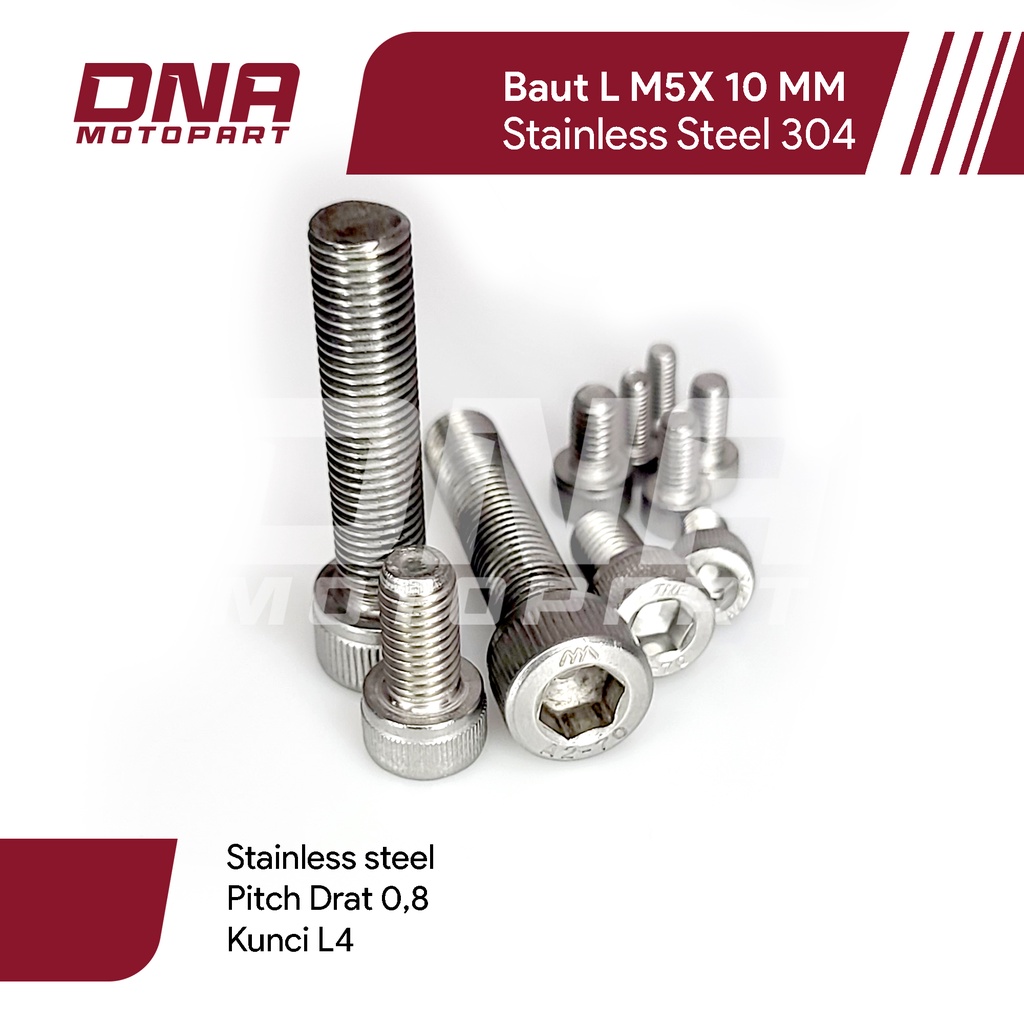 BAUT L M5 X 10MM 15MM 20MM 25MM 30MM 35MM 40MM 50MM 60MM STAINLESS STEEL