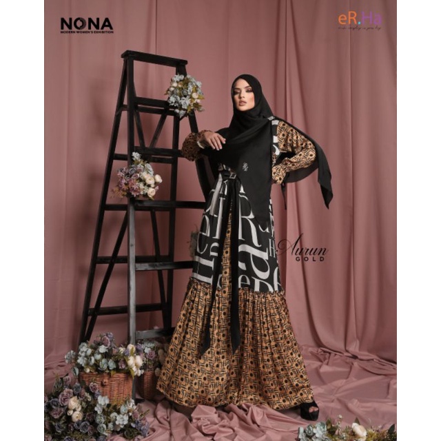 [ER.HA SYARI] GAMIS SYARI TERBARU / DRESS SET PRINTING " AURUM SET " BY ERHA SYARI