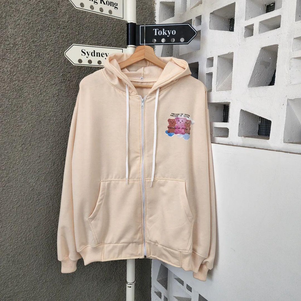 Hoodie Sweater AMEISON zipper bisa untuk jaket pria/wanita