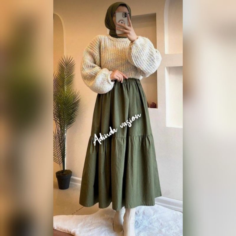 ROK SUSUN Style//Bahan crinkle//Rok premium//ROK KEKINIAN