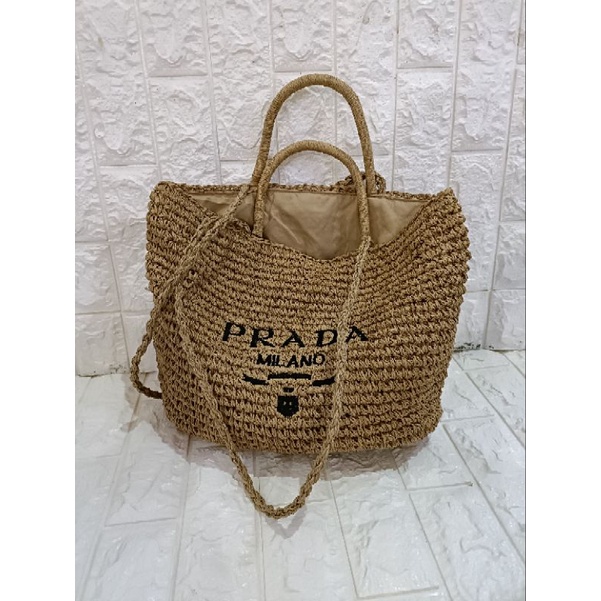 tas fashion pr ada rajut tote