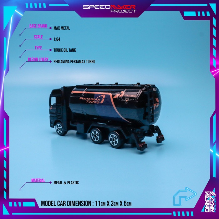 MAX METAL CUSTOM TRUCK TANGKI PERTAMINA PERTAMAX TURBO DIECAST TRUK 64 TERMURAH
