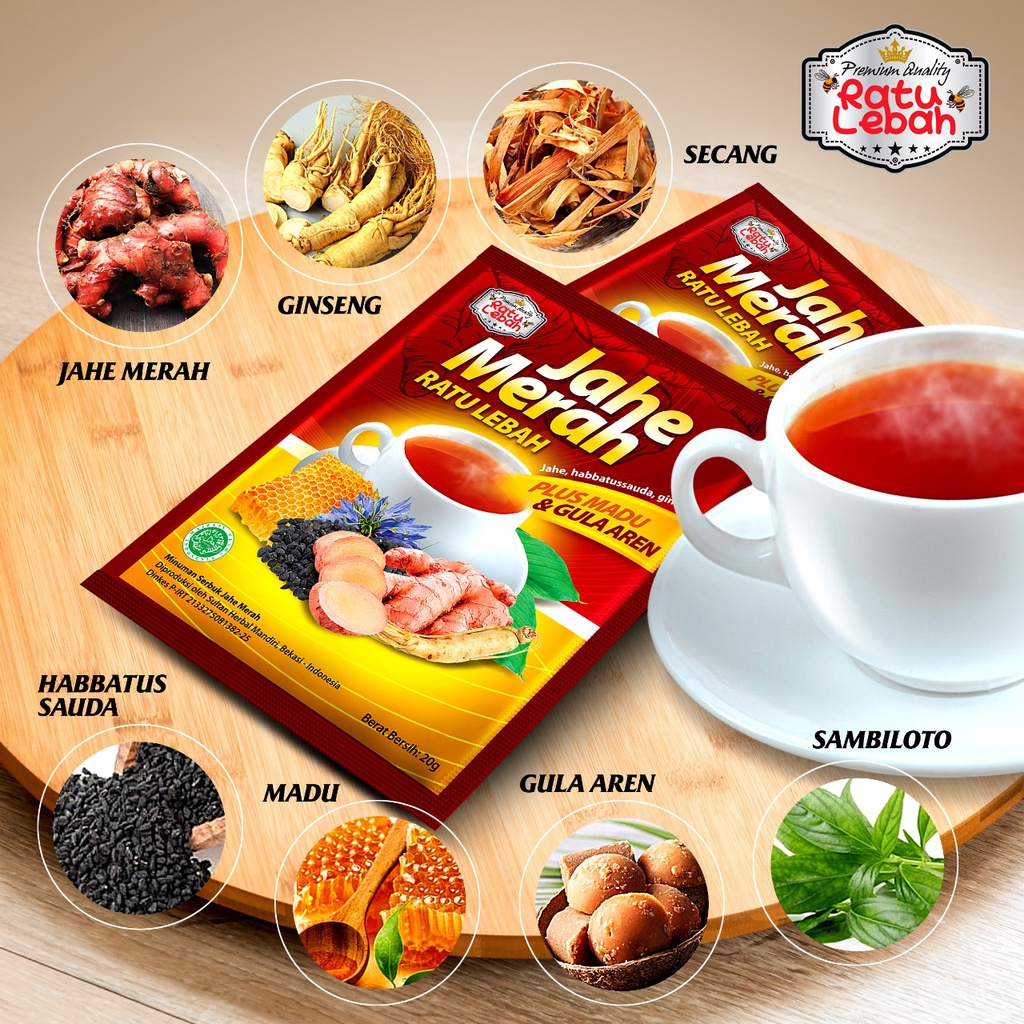 

Jahe Merah Super Ratu Lebah - 1 Renceng 10 Sachet Minuman Kesehatan