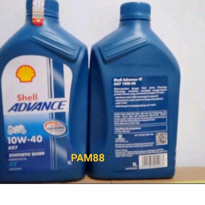 Depan Oli shell advance ..1 liter AX 7 / 4 T..10 W - 40