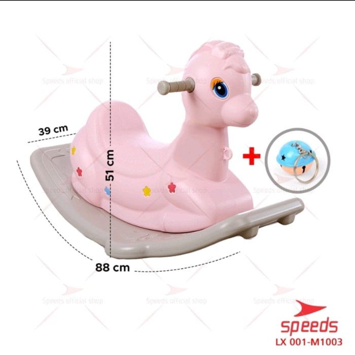 SPEEDS Mainan Kuda Kudaan Anak Rocking Horse Jungkat Jungkit - M1003 Pink