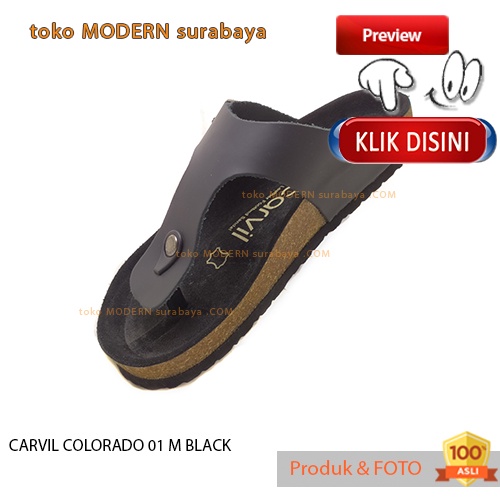 Sandal pria casual kulit sandal sopan flat jepit CARVIL COLORADO 01 M