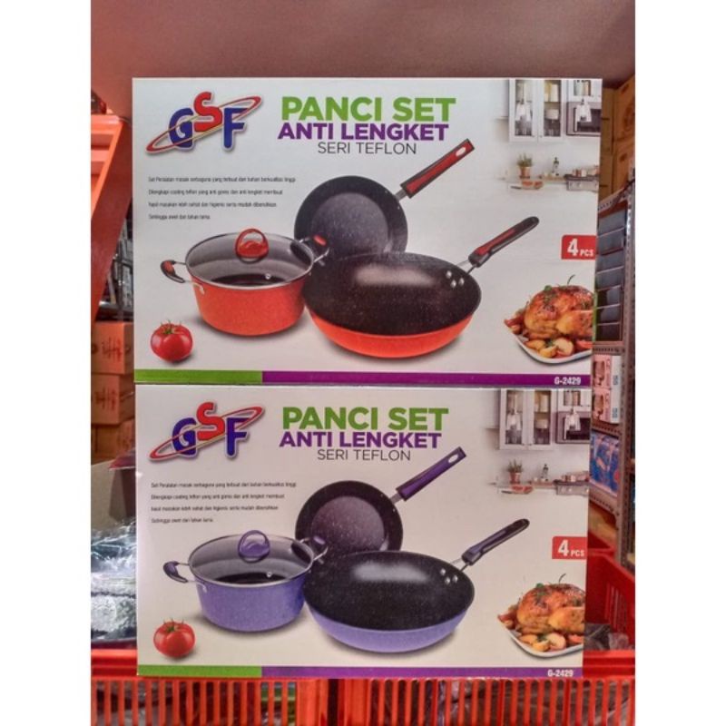 Panci Set Teflon GSF-2429 / panci set anti lengket / teplon anti lengket / panci teflon anti lengket