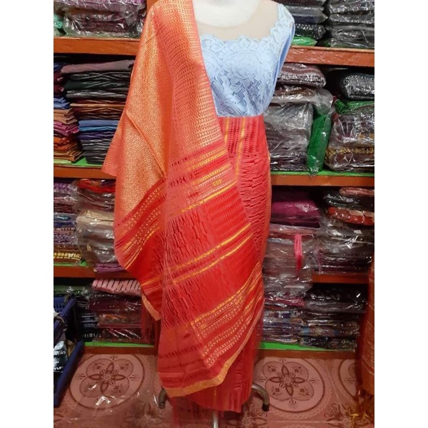 SONGKET TUMTUMAN KOREA MANDAR TARUTUNG ASLI SONGKET BATAK SEMI TUMTUMAN PUTIH BERKILAU BENANG PURADA