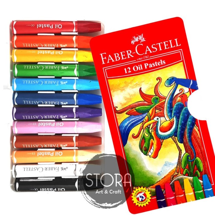

Pastel Faber Castell Hexagonal Oil Pastel Crayon 12 Colours Warna