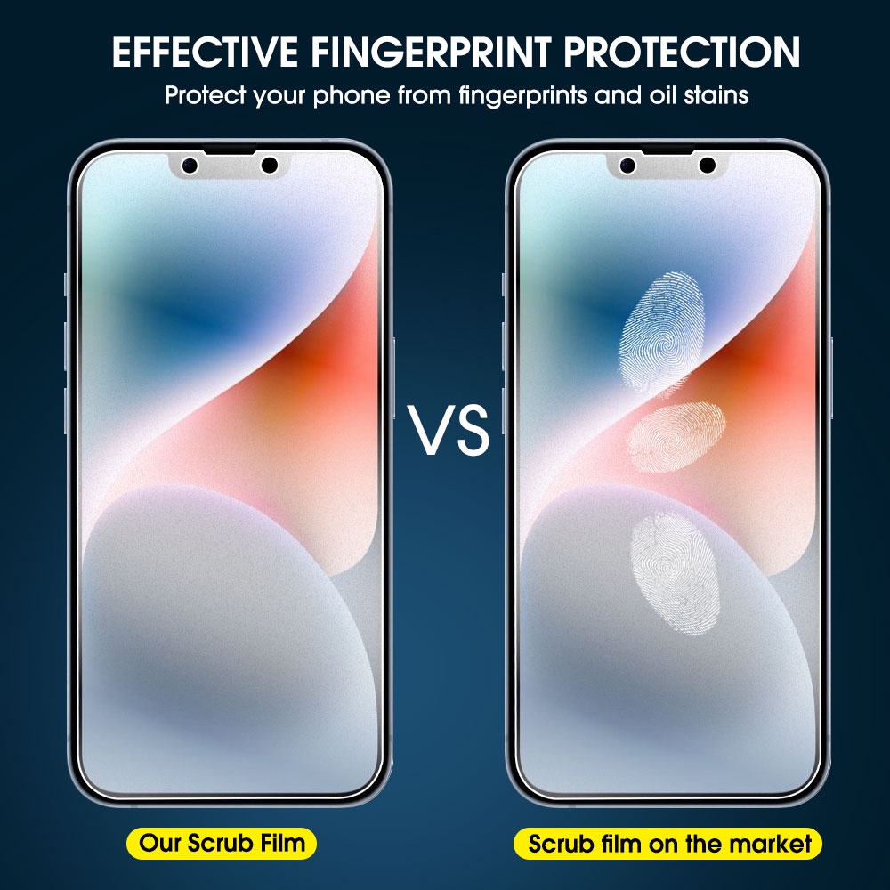 IPHONE Full Coverage Anti-Saratch Frosted Matte Tempered Glass Film, Kekerasan 9H Pelindung Layar Anti Silau &amp; Anti Sidik Jari, Kompatibel Dengan Seri Iphone14