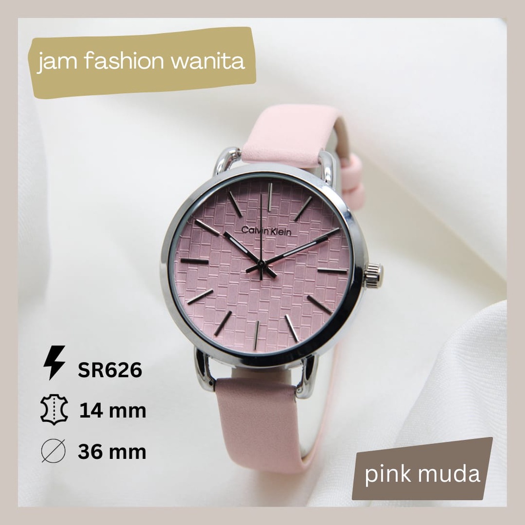 Jam Tangan Wanita Fashion 3386AG Tali Kulit Free Box &amp; Baterai Cadangan