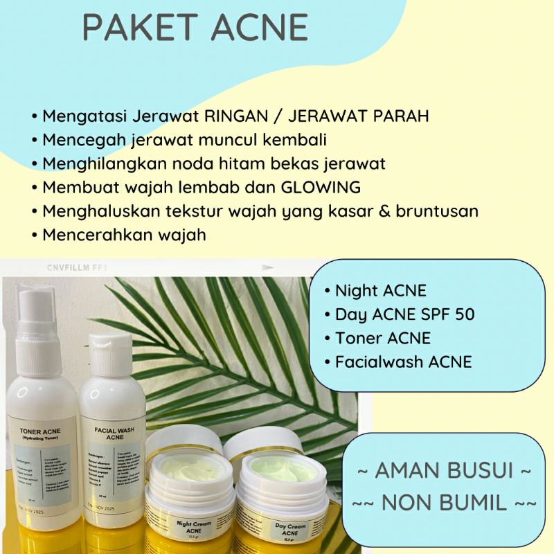 paket acne whitening cream jerawat radang jerawat bruntusan RMK