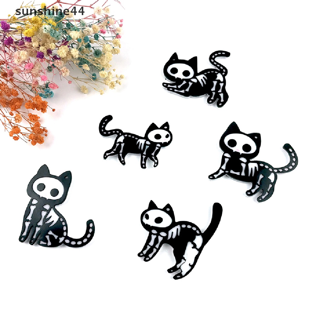 Sunshine 5Pcs/Set Cetakan Silikon Kucing Lucu DIY Anting Kalung Gantungan Kunci Liontin Cetakan.