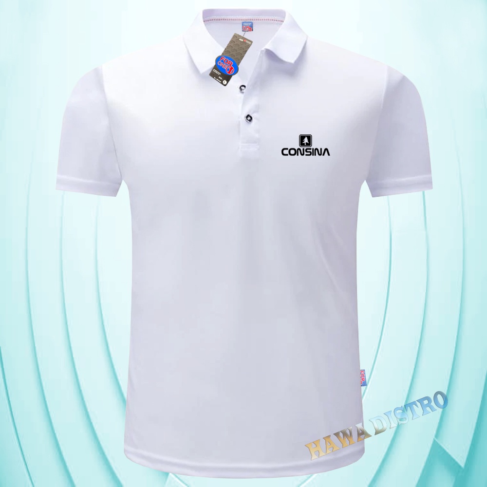 Bisa ( COD ) - Polo Kerah Consina Hitam  - Kaos Kerah Pria Distro - Kaos polo Shirt pria Kerah - Kao
