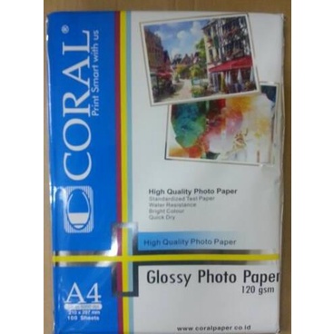 

Kertas Photo / Photo paper Glossy / Foto Paper Coral 120 gsm