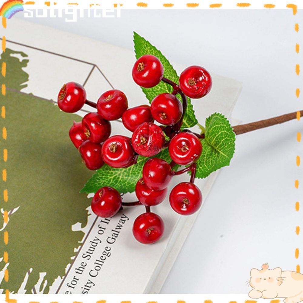 Solighter Artificial Red Berry Party DIY Props Xmas Decor Hiasan Natal