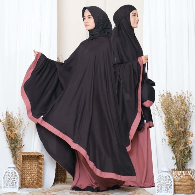 Sale Mukena Baneska New Salwa Mix Black Mocca 2In1 Allsize