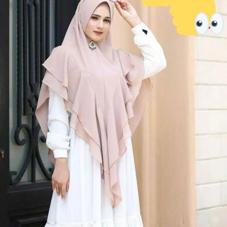 Jilbab Instan Khimar Hijab Tania Syari Jumbo Ceruty 2 Layer Jersey Terbaru "RGT.19Ja23g"