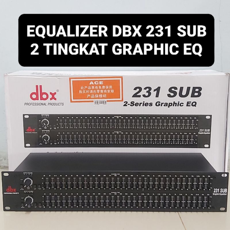 DBX Equalizer Model 231 Sub 2 Stage Graphic EQ Ekualiser 231Sub