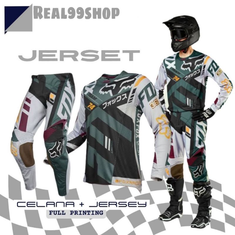 jersey trail set celana cross adventure motocross