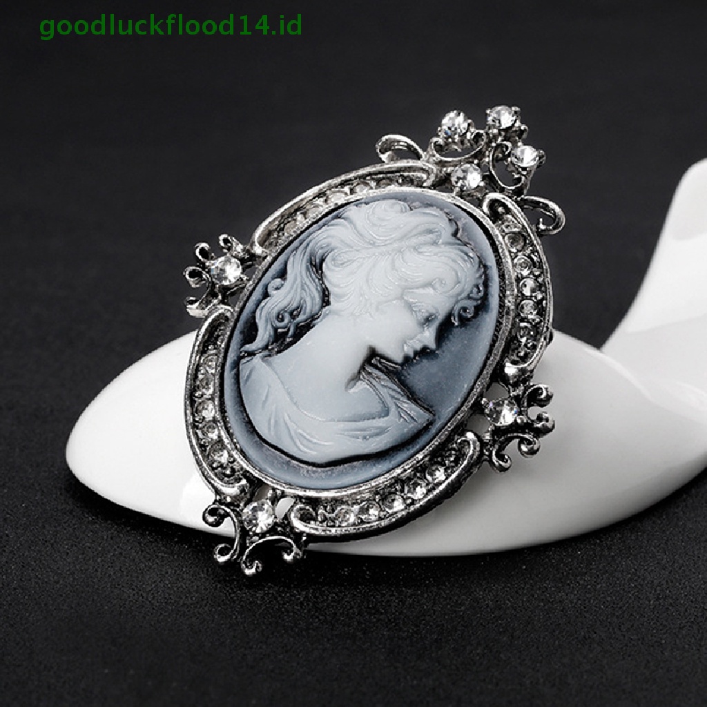 [GOOGFOUR] Vintage Cameo Victoria Gaya Kristal Pesta Pernikahan Wanita Liontin Bros Pin [TOP]