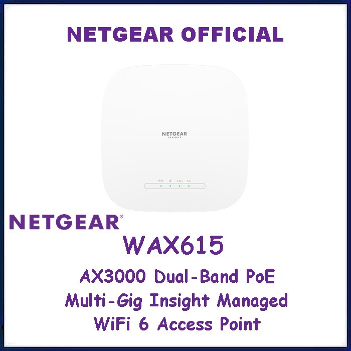 Produk Terbaru Netgear Wax615 Ax3000 Dual-Band Poe Multi-Gig Insight Managed Wifi 6