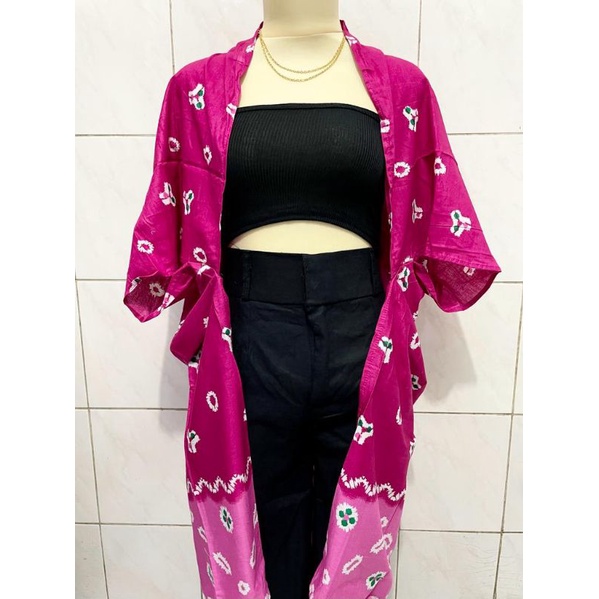 Outer tenun batik / cardigan jumputan tiedye / outer batik