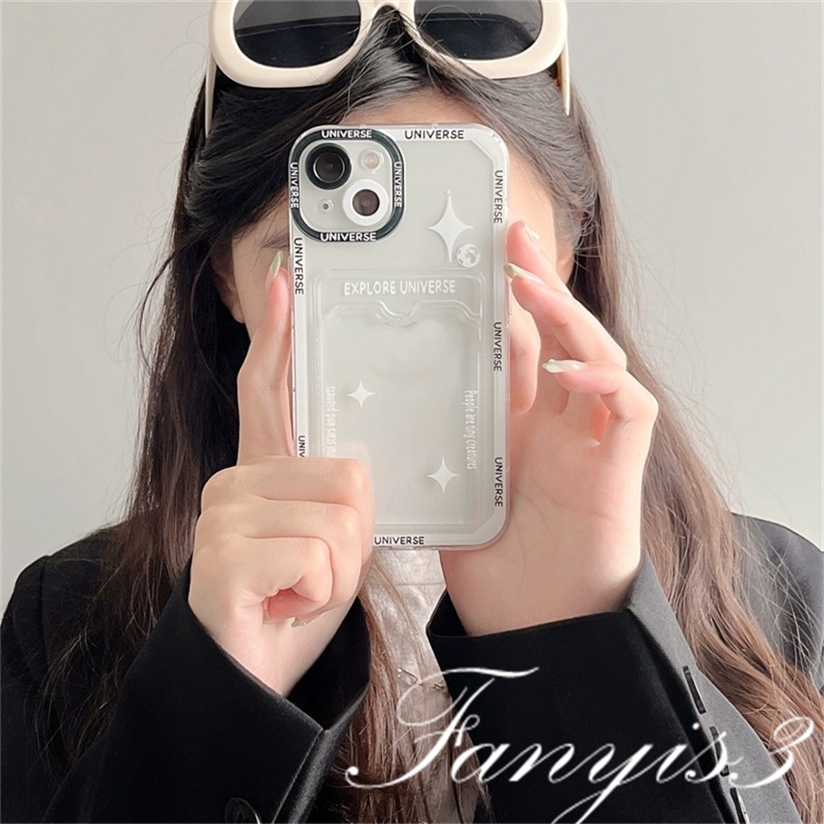 Realme C53 C55 10 C35 C33 C31 C30 C25Y C21Y C25 C25s C12 C21 C20 C20A C11 8i 8 C15 5 5i 5s 6i C3 Narzo 50i 50A Shining Star Card Holder Phone Case Bening TPU Soft Cover Pelindung