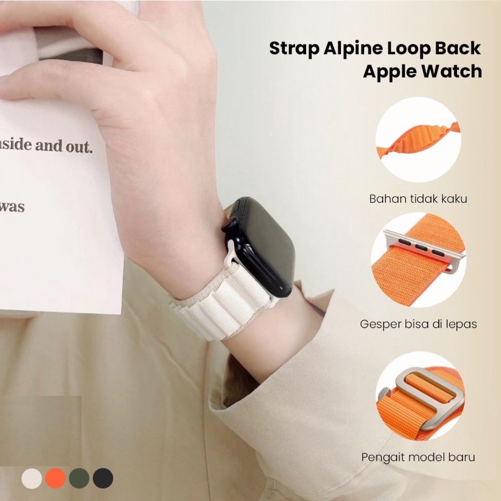 FA Strap ALPINE Nylon watch iwatch 12 3 4 5 6 8 7 SE 2020 ultra 38mm 42mm 40mm 41mm 44mm 45mm 49mm tali smartwatch jam tangan