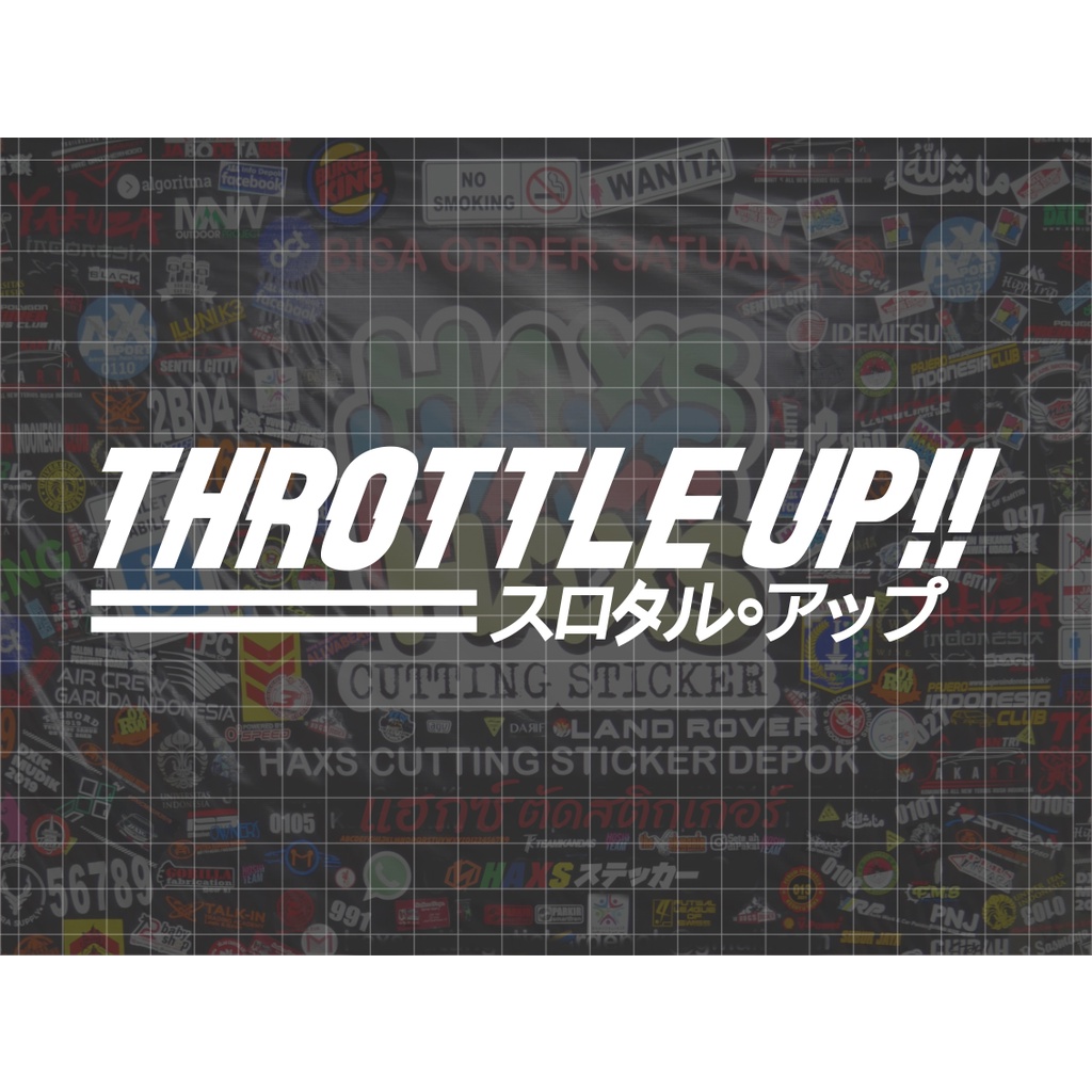 Cutting Sticker Throttle Up Ukuran 25 Cm Untuk Mobil