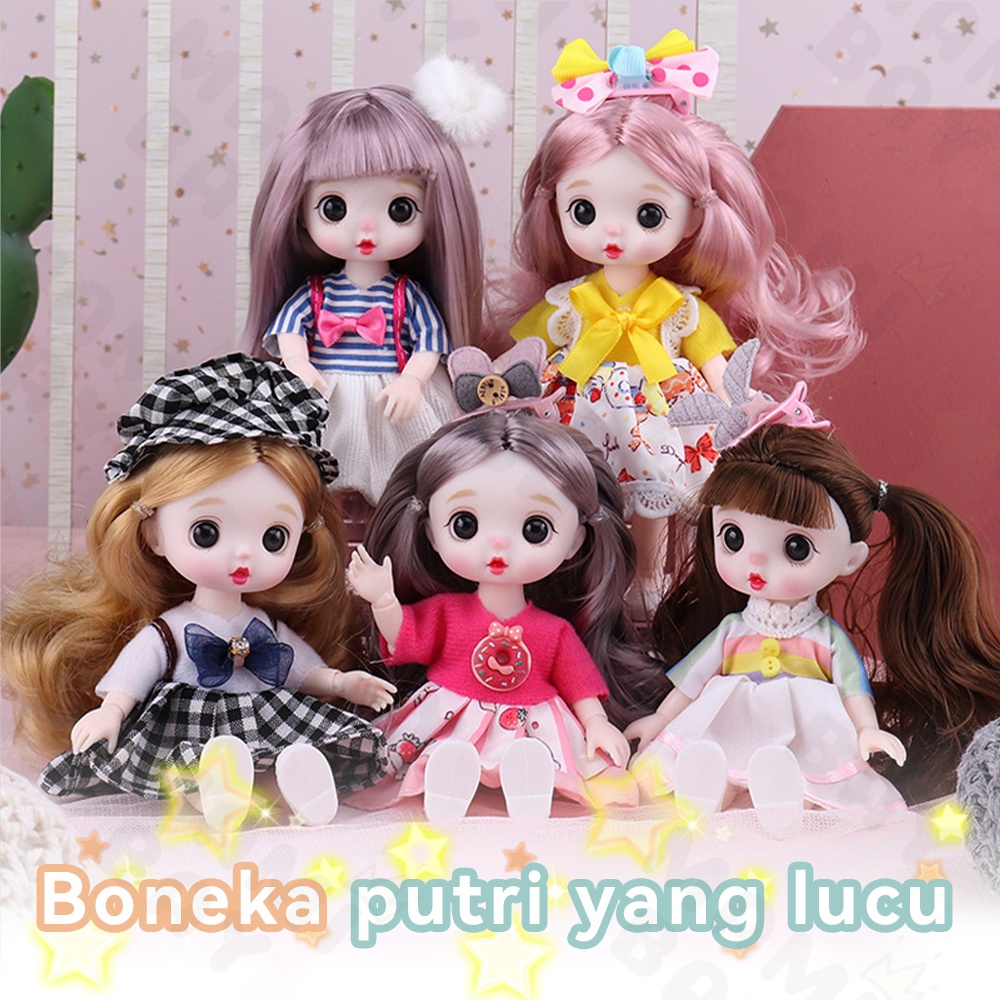 Mamibayi Mainan Anak Perempuan Boneka Bayi Doll DIY 17 cm Girls Gift Princess Dress Seri