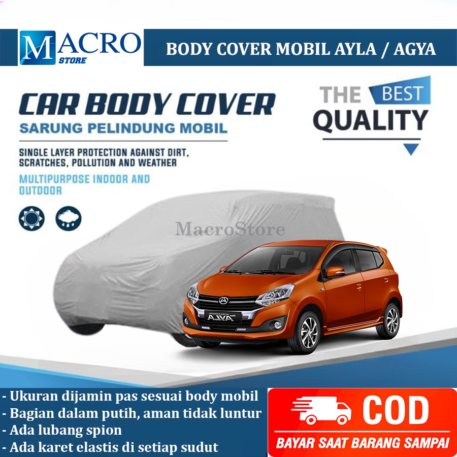 Sarung Cover Mobil Ayla / Mantel Selimut Penutup Mobil Ayla / Agya / Agya TRD Waterproof Anti Air