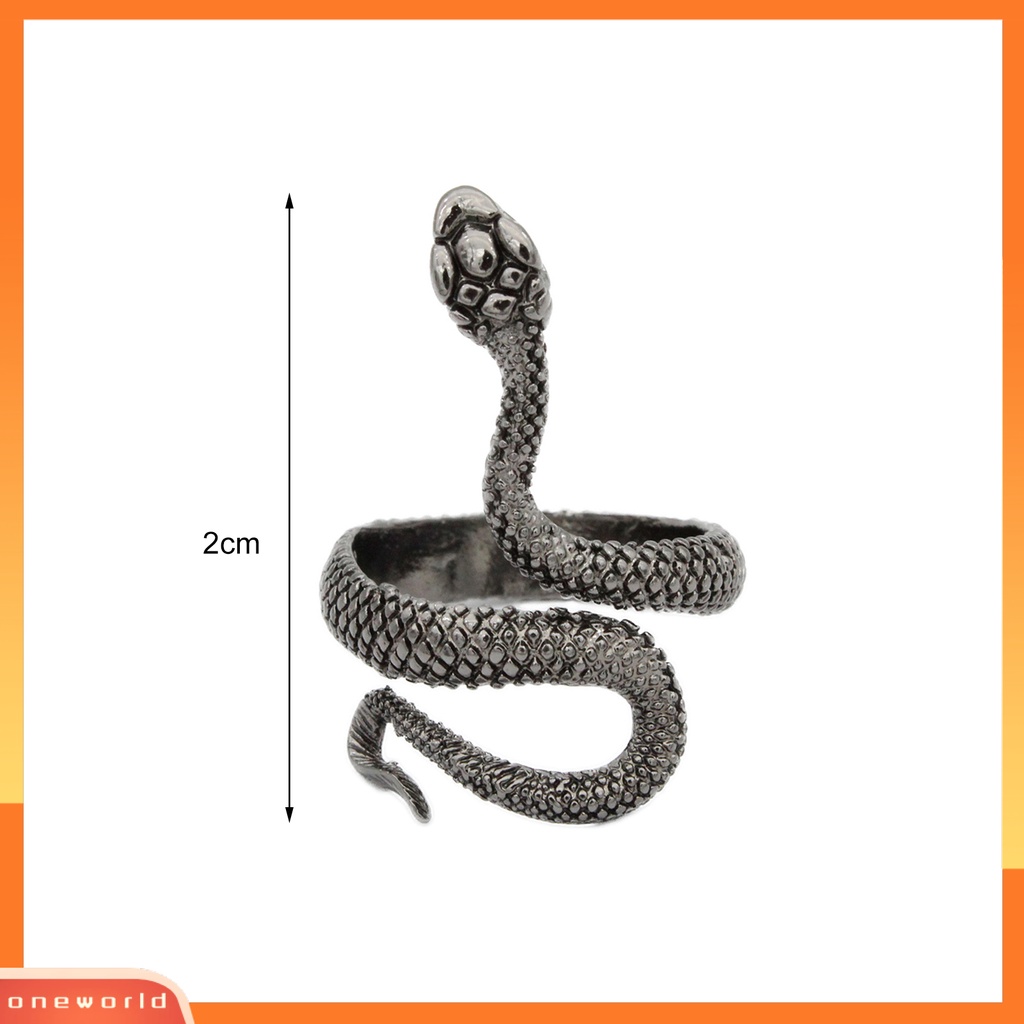 {oneworld} Cincin Desain Bentuk Ular Adjustable Alloy Open Jewelry Finger Band Untuk Kehidupan Sehari-Hari