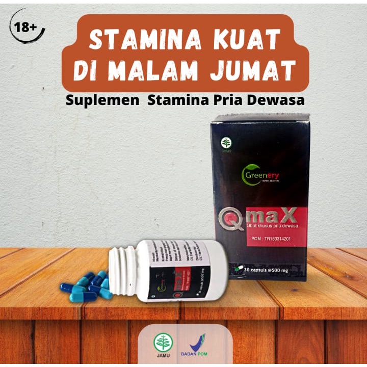 QmaX Obat Kuat Pria Tahan Lama Original Asli 100% Stamina Vitalitas Pria Tahan Lama Herbal Penambah 