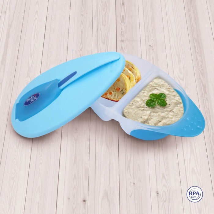 BABYSAFE Twin Taste Bowl BF001 Mangkok Bayi Bersekat Sendok Sensor