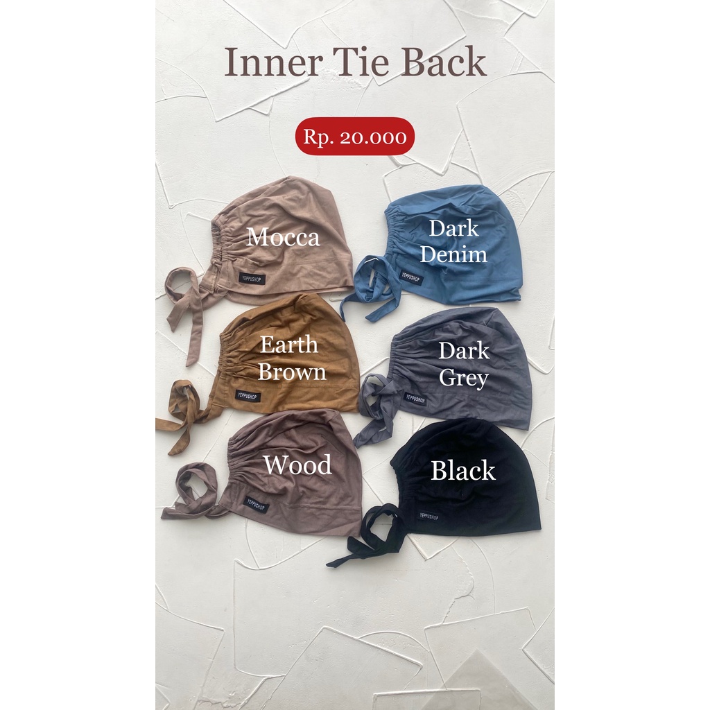 Tie Back Inner Shawl by Yeppushop | Ciput Inner Hijab Bandana dengan Tali dan Karet Belakang