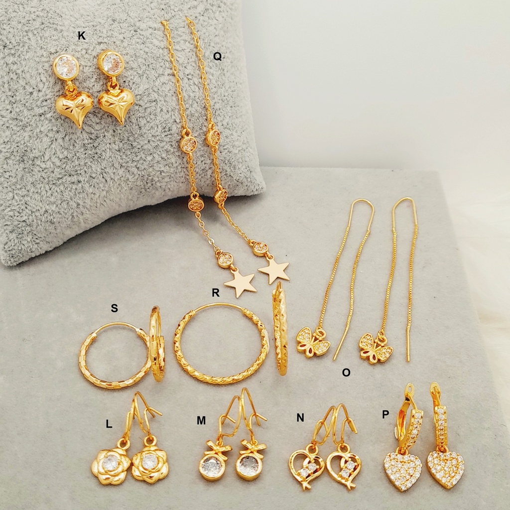 Perhiasan Anting Anting Wanita Xuping Panjang Jurai Kupu RINN Jewelry Lapis Emas Bisa Untuk Hijab Jilbab - BE153