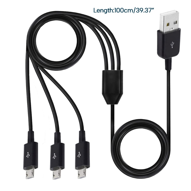 Zzz Kabel Spliter USB Mikro 3in1 Micro USB Charging Cord Kabel Adaptor Sinkronisasi Data Fleksibel 3-in-1 Multi-Fungsi Ca