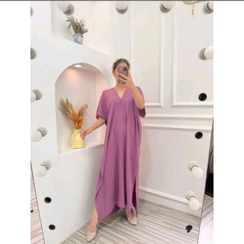 Long Dress Blouse Tunik Belahan Bahan Crinkle Airflow Premium | Long Square Nagita Crincle Air Flow| Atasan Panjang Wanita Tunik Blouse Krinkel | Grefata