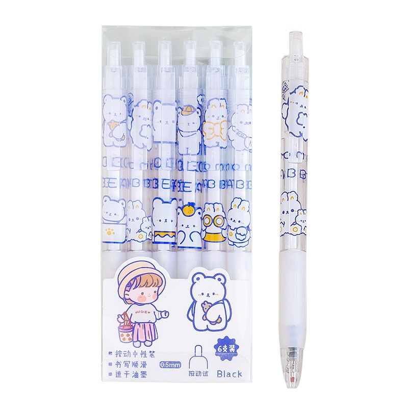 Pulpen Mekanik Motif Kartun 1 Set 6 pcs - JT0024