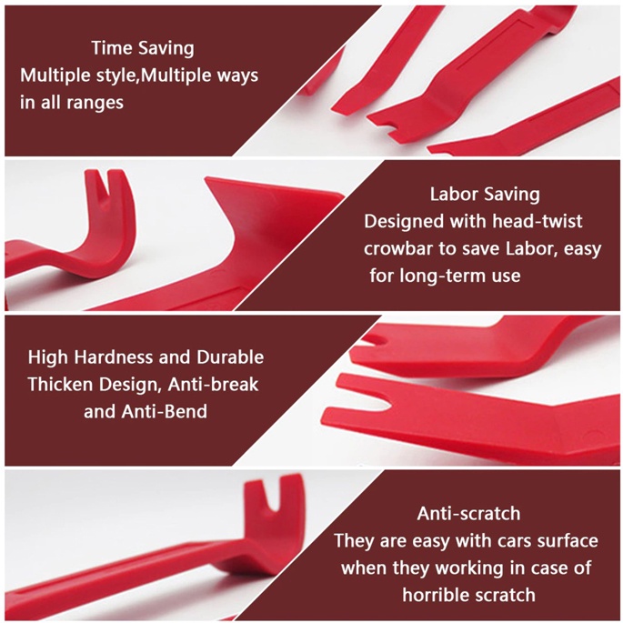 URIJIK Alat Cungkil Dasboard Interior Mobil 11 in 1 - G18 - Red - 7RRS70RE